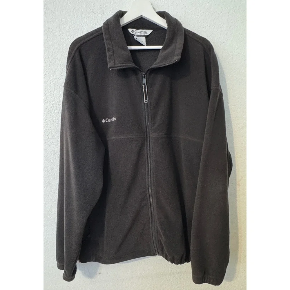 Columbia Men's Full Zip Fleece Jacket Gray Sportswear Outdoor Warm Coat‎